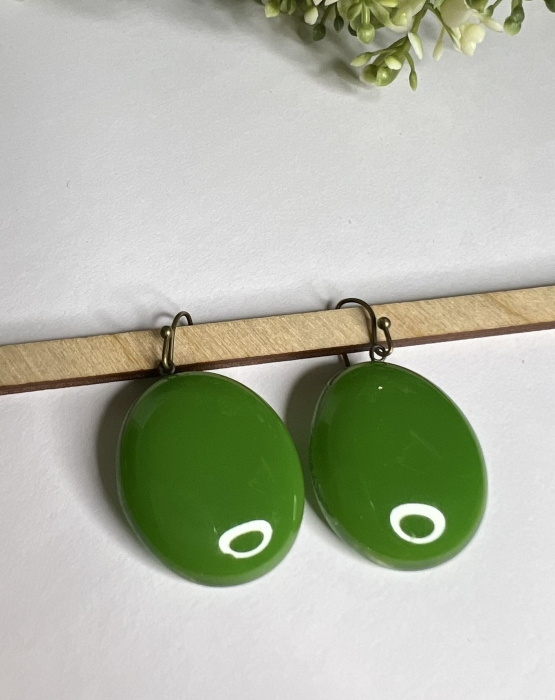 Glass earrings &quot;Green&quot;